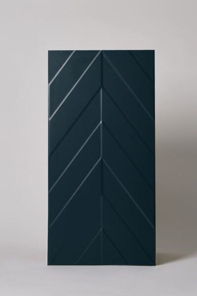 Płytka gresowa, włoska, matowa, rektyfikowana, ścienna, rozmiar 40x80cm, łazienkowa - MARCA CORONA 4D chevron deep blue