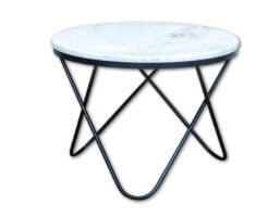 Stolik boczny, stolik kawowy, marmur - Carrara Bianco - PARABOLA