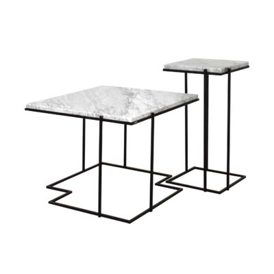 Stoliki kawowe, stolik okolicznościowe, stolik boczne, z blatem marmurowym Carrara Bianco - SLEEK WHITE PUZZLE, SLEEK
