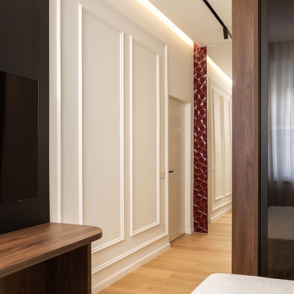 Bordowe kafelki 3d nowoczesne detale na ściany do domu