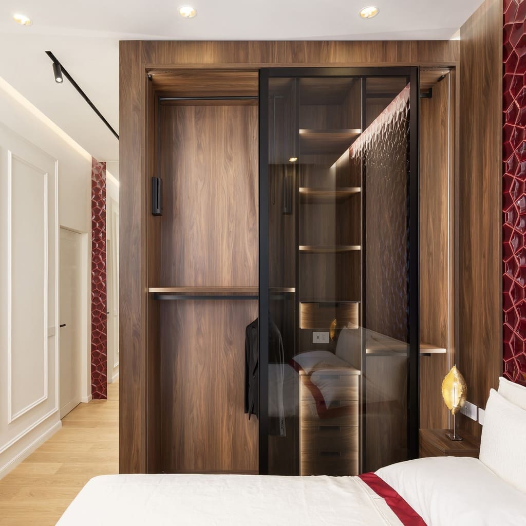 Bordowe płytki 3d nowoczesne detale ścienne w domu