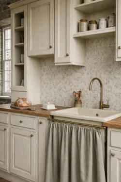 Kuchnia w starym stylu z płytkami Harmony Mayolica Bloom 15X15