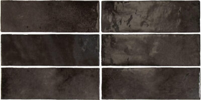 Płytki grafitowe - Artisan Graphite 6,5x20 cm. Kafelki w małym formacie cegiełki z nieregularną powierzchnią na ścianę.