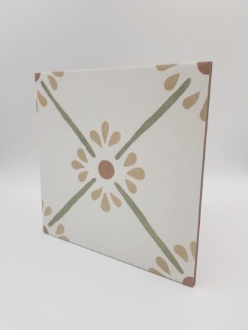 Harmony Provenza Green Flower 22,3x22,3 - Płytki ścienne z zielonym motywem kwiatowym
