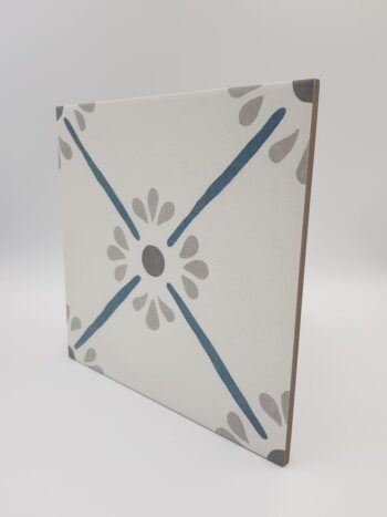 Płytki podłogowe ze wzorem, motyw kwiatowy - Harmony Provenza Blue Flower 22,3x22,3 cm