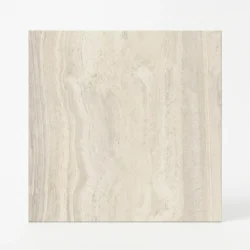 FLAVIKER NAVONA Bone Vein 120x120 płytka gres jak trawertyn. Matowa, antypoślizgowa, jasny trawertyn z wyraźnym usłojeniem.