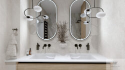 Szare płytki łazienkowe na ścianie NOVABELL Deepstone Lunar Rettificato