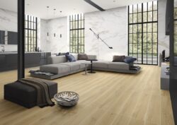 Salon aranżacja - hiszpańskie płytki Peronda Museum