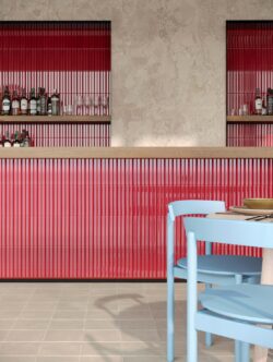 Czerwone płytki na ścianę 3d Marca Corona Miniature Rima Amanita 6x24 K057