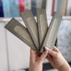 Marca Corona Miniature Fornace Formella Verde Muschio 6X24 płytki ceglane 3d szarozielone