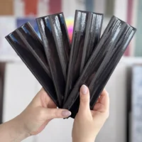 Marca Corona Miniature Rima Tartufo 6X24 płytki 3d ścienne czarne błyszczące