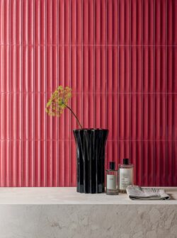 Płytki do łazienki 3d czerwone 6x24 Marca Corona Miniature Rima Amanita K057