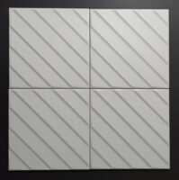 Białe płytki trójwymiarowe do łazienki na ścianę - Marca Corona 4d Diagonal White 20x20cm.