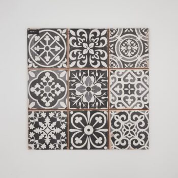 Kafelki patchwork, biało-czarne - Peronda Fs FAENZA-N 33x33 cm. Hiszpańskie płytki Peronda w starym stylu do kuchni na ścianę, podłogę.