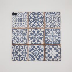 Kafelki patchwork, biało-niebieskie - Peronda FS FAENZA-A 33x33 cm. Nowoczesna interpretacja kafelków ceramicznych z minionych epok.