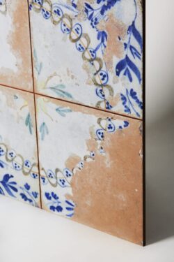 Kafelki retro - Peronda Fs HERITAGE ORNATE LT 45x45 cm. Fliza z motywem roślinnym i ornamentem, częściowo szkliwiona z fabryki Peronda.