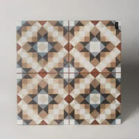 Patchwork płytki podłogowe - Peronda FS CHESTER 45x45 cm. Kolorowe płytki na podłogę ze wzorem geometrycznym i sztuczną fugą.