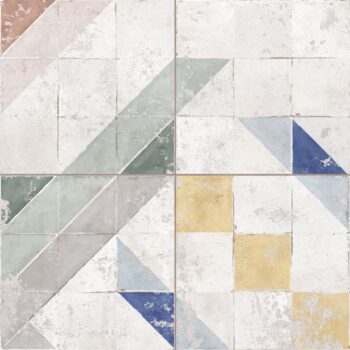 Peronda plytki FS Marais. Płytka na podłogę z geometrycznym wzorem w różnych kolorach ze sztucznymi fugami.