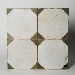 Płytka szachownica, postarzana - Peronda Fs YARD SAGE 45x45 cm. Kwadratowe, hiszpańskie płytki na podłogę z geometrycznym wzorem - szachownica w kolorze biało-szałwiowym