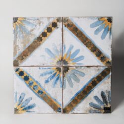 Płytki marokańskie - Peronda Fs Marrakech Blue 45x45 cm. Płytki ze wzorem marokańskim - niebieski motyw roślinny i sztucznymi fugami. Kafelki do kuchni na podłogę lub ścianę.