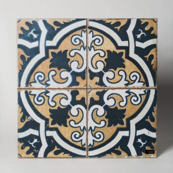 Płytki podłogowe hiszpańskie 45x45 - Peronda FS Original FS-2 cm. Kwadratowa płytka ceramiczna, dekoracyjna, postarzana z geometrycznym wzorem w stylu vintage.