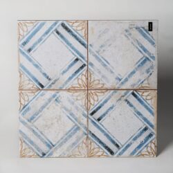 Płytki wzór geometryczny - Peronda Fs ROOTS-4 45x45 cm. Kwadratowa płytka vinatge z geometrycznym niebieskim wzorem na podłogę i ścianę. Kafelki Peronda - Hiszpania.