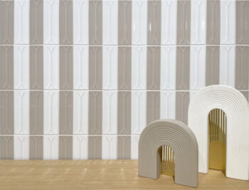 Białe cegiełki 3d połysk ściana Harmony ELIPSE White 5x15cm