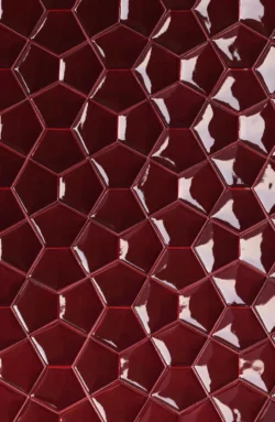 Bordowe kafelki ozdobne ścienne 3d Acquario Due PAPILLON Lucida A26 13x20 Bordeaux