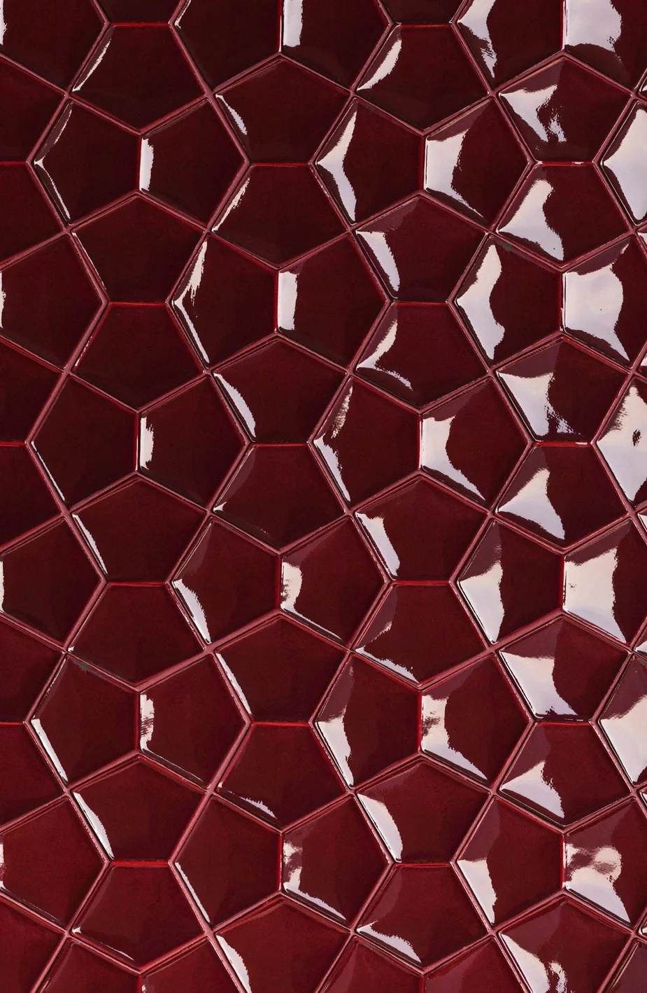 Bordowe kafelki ozdobne ścienne 3d Acquario Due PAPILLON Lucida A26 13x20 Bordeaux