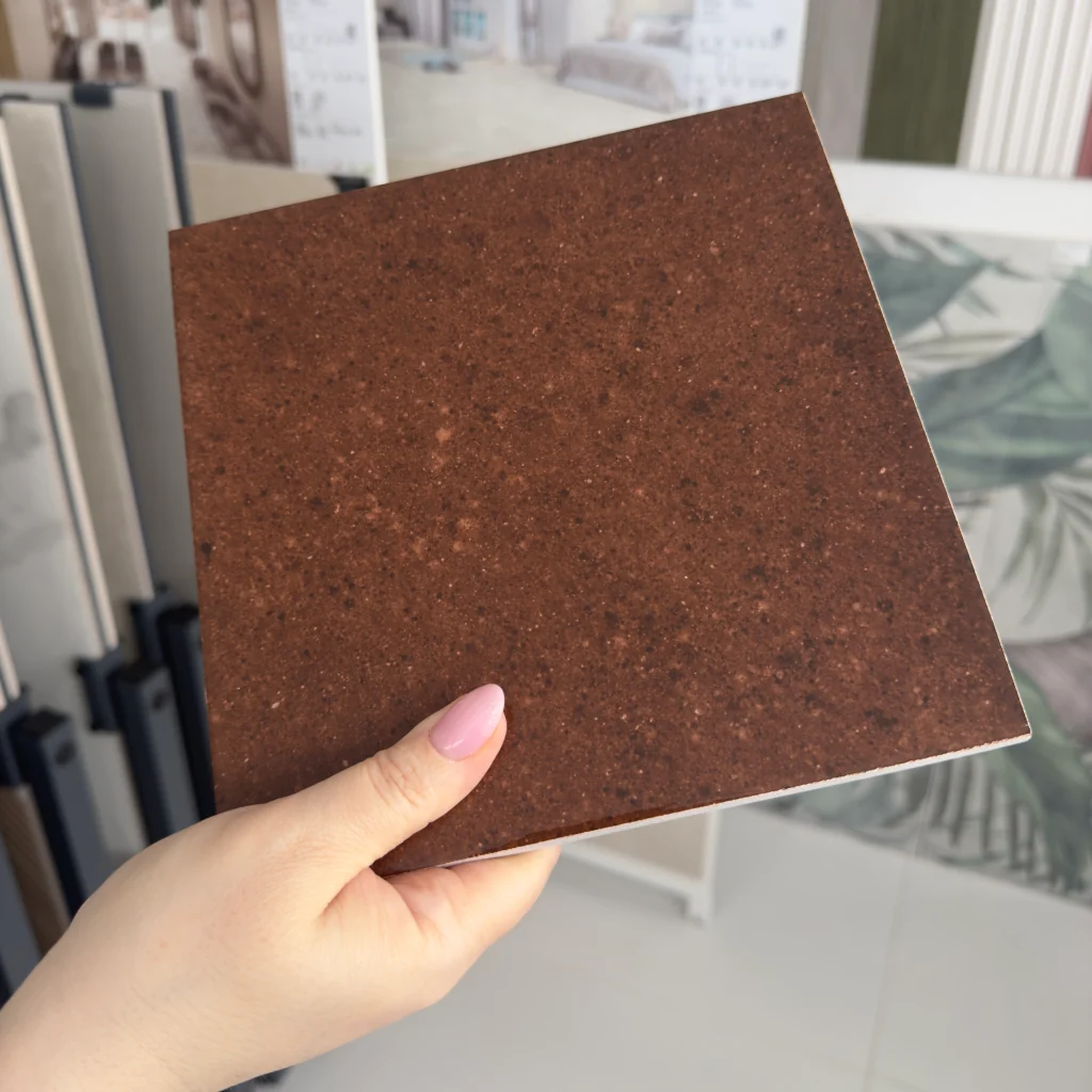 Gresy brąz terakotowy 20x20 połysk kamieniopodobne Marca Corona Terrasale ROSSO LACCA 20X20 K257