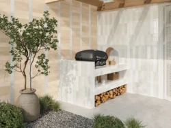 Jasne błyszczące białe gresy cegiełki ścienne Harmony Samira White 6x24