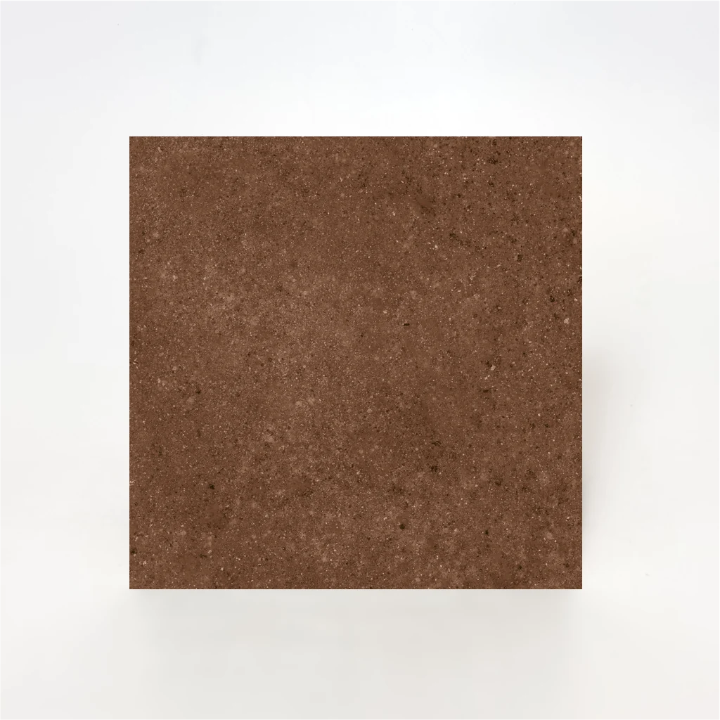Płytki brąz terakotowy 20x20cm, błyszczące, kamieniopodobne, lekkie terrazzo - Marca Corona Terrasale ROSSO LACCA 20x20 K257