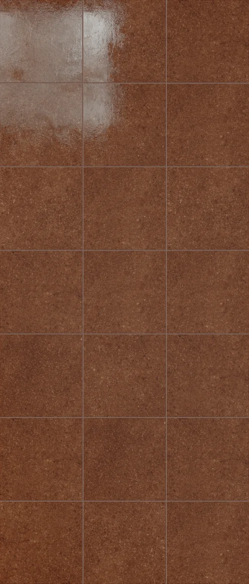 Płytki brąz terakotowy 20x20 błyszczące kamieniopodobne podłoga Marca Corona Terrasale ROSSO LACCA 20x20 K257