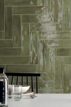 Płytki cegiełki zielone błyszczące Marca Corona Multiforme Giada 7,5x30