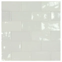 Białe małe płytki błyszczące ścienne Equipe Village White 6,5x13,2 cm