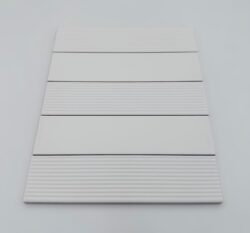 Płytki białe cegiełki w macie, dekor i baza - Estudio Glenbrook Polar White 5x20cm