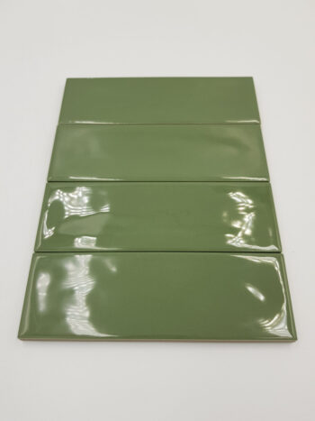 Harmony Glint Green 5x15 - Zielone płytki cegiełki w połysku