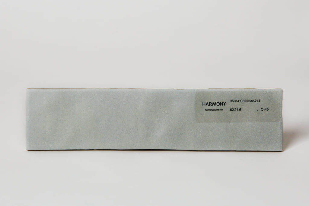 Harmony Rabat Green 6x24,6 - zielone cegiełki w macie