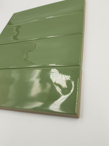Harmony Glint Green 5x15 - Kafelki zielone, błyszczące
