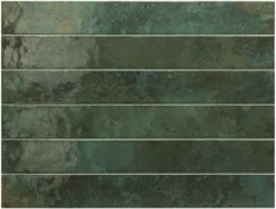 Zielone cegiełki ceramiczne ścienne Equipe Bali Isle Of Pine 5x40cm