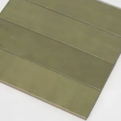Zielone kafelki ścienne cegiełki błyszczące Harmony Samira Sage 6x24,6. Destonifikacja V4