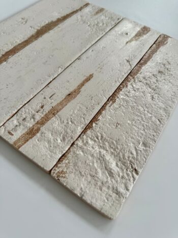 Białe cegiełki, malowane drewno - Natucer Sequoia Blanc 6,2x25cm. Cegiełki ceramiczne w połysku do stosowania na ścianie.