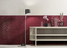 Bordowe kafelki na ścianie - Harmony Poitiers Bordeaux 7,5x30
