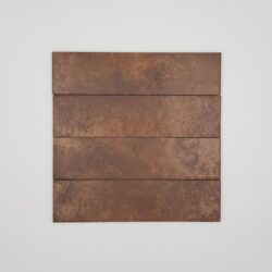 Corten płytki - Marca Corona FUOCO Corten Bruciato 6x24 cm. Płytki na ścianę z efektem metalu - corten. Matowa powierzchnia w wariacji tonalnej V3.