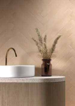 EQUIPE Stonella EARTH 7,5x60 ciepło beżowe długie płytki cegiełki na ścianie