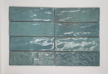 Morskie płytki do łazienki - Harmony RIAD AQUA 6,5x20 cm. Kafelki w kolorze błękitnym w różnych odcieniach. Płytki kuchenne, łazienkowe w małym formacie.