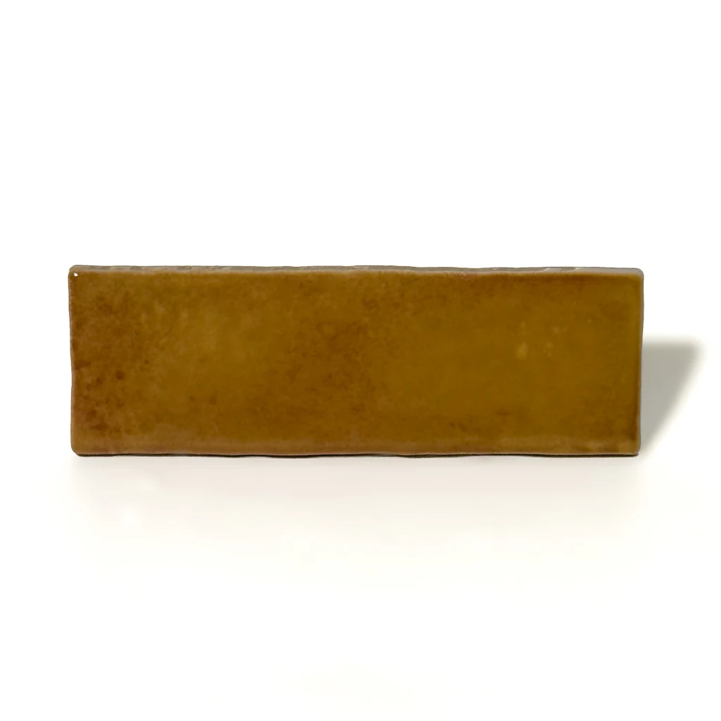 Płytki ścienne ciepły cynamonowy brąz błyszczące ESTUDIO Matcha Cinnamon 6x18,5cm. Kafelki gresowe do kuchni, łazienki.