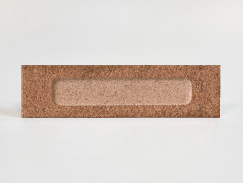 Płytki typu cegiełki 3D w kolorze terakoty Marca Corona Miniature Formella Rosso Mattone 6x24 J421