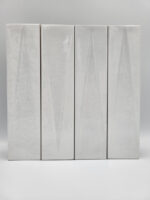 Białe płytki dekoracyjne - Harmony Bari White Decor 6x24,6 cm. Cegiełki ceramiczne na ścianę do łazienki, kuchni z trójkątnym wytłoczeniem ozdobne.