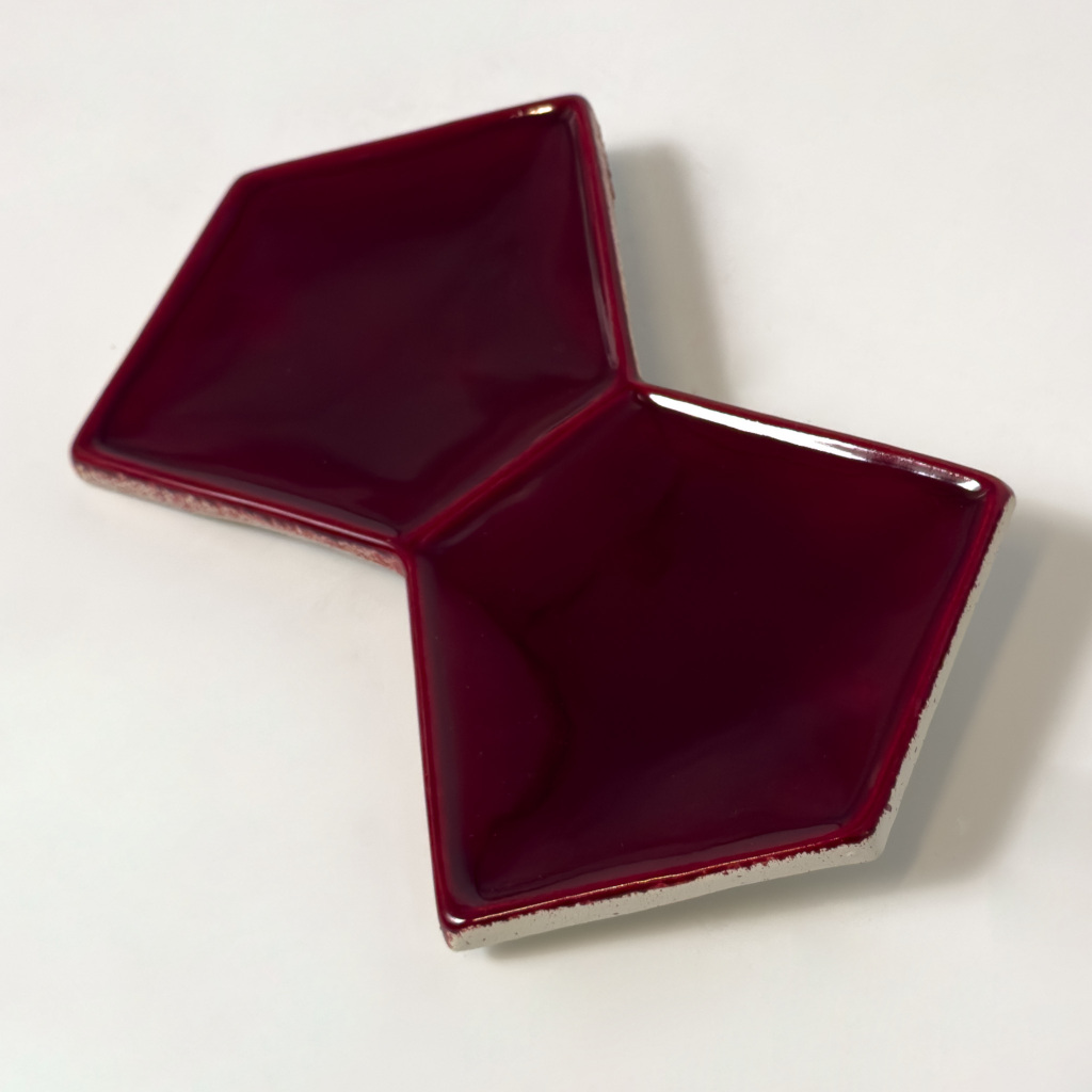 Bordowe płytki dekoracyjne Acquario Due PAPILLON Lucida A26 13x20 Bordeaux